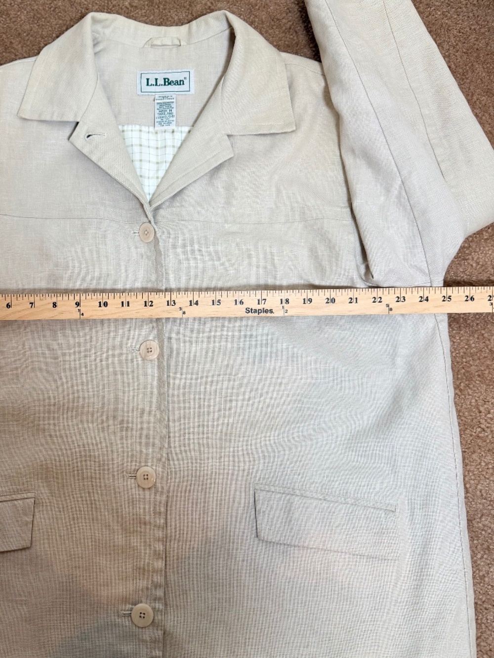 Vintage LLBean Linen Work Jacket Classic Lightly Insulated Workwear Outdoor Wear - Picture 9 of 11